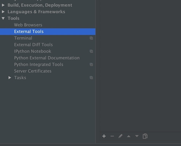 pycharm external tools