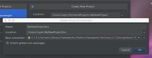 PyCharm Virtualenv Setup