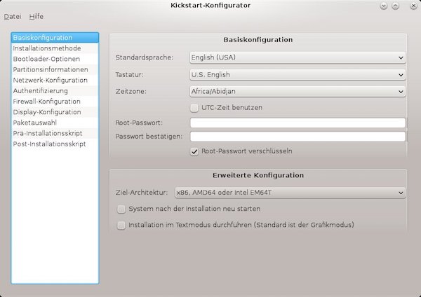 Kickstart-Konfigurator