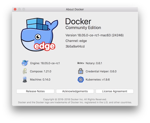 Docker Version Edge with Kubernetes