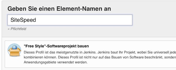 Jenkins SiteSpeed Project