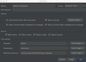 pycharm robotframework