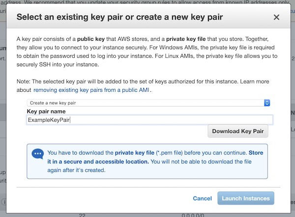 AWS EC2 instance key pair