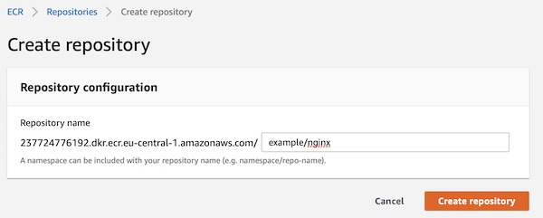 AWS ECR repository configuration