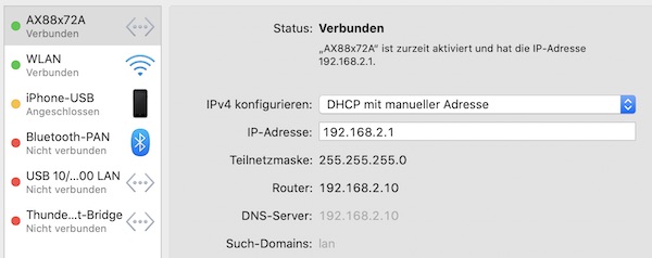 Configure device as DHCP with manual address.